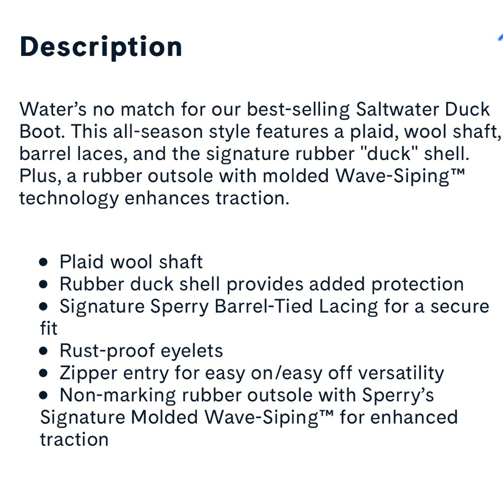 Sperry women’s saltwater Buffalo check duck boot Buffalo plaid wool shaft navy - Picture 13 of 13